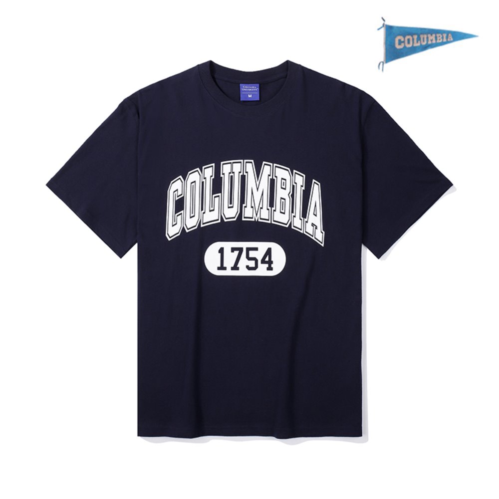 [컬럼비아 유니버시티] 1754 빅 아치로고 티셔츠 네이비