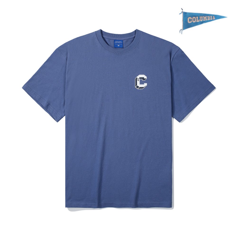 [컬럼비아 유니버시티] 70S C로고 티셔츠 크라운블루