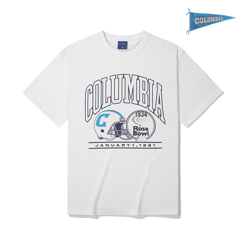 [컬럼비아 유니버시티] 90S 로즈볼 풋볼 반팔 티셔츠 화이트