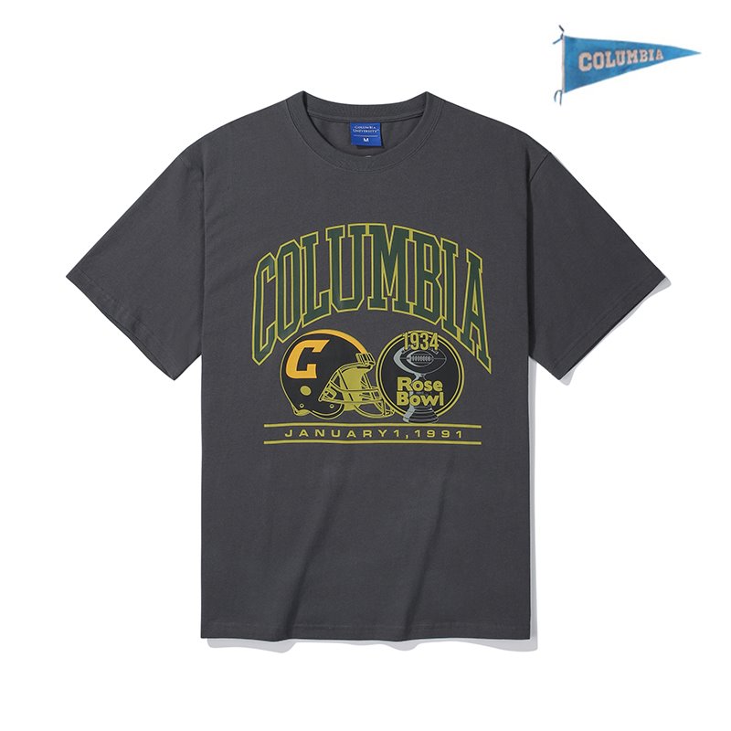 [컬럼비아 유니버시티] 90S 로즈볼 풋볼 반팔 티셔츠 차콜