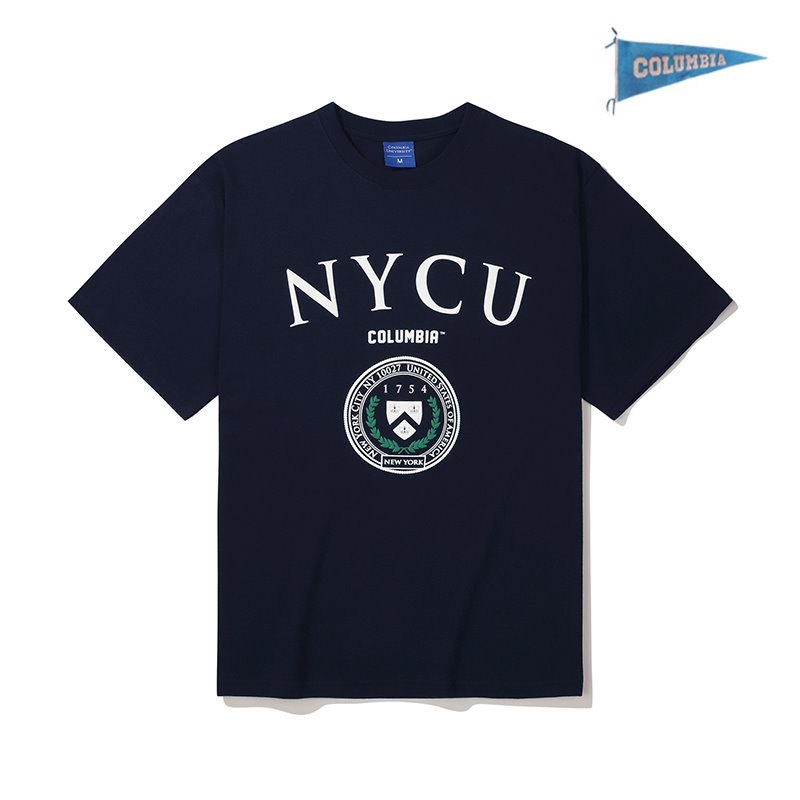 [컬럼비아 유니버시티] NYCU 퍼프 씰 반팔 티셔츠 네이비